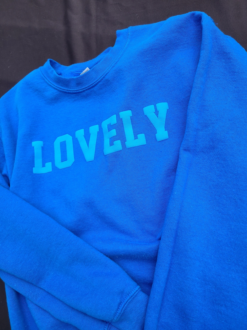 Gildan Bright Blue Graphic Crewneck Sweatshirt - Picture 2 of 5